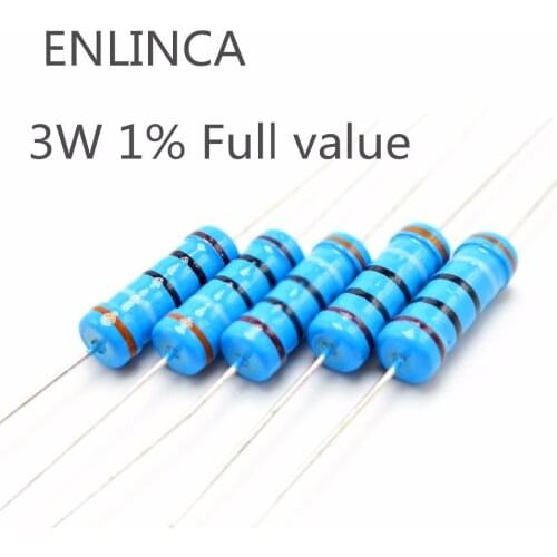10pcs 3W 1% Metal film resistor 47K 51K 56K 62K 68K 75K 82K 91K 100K 120K 150K 180K 200K 220K 240K 270K 300K ohm 220KR
