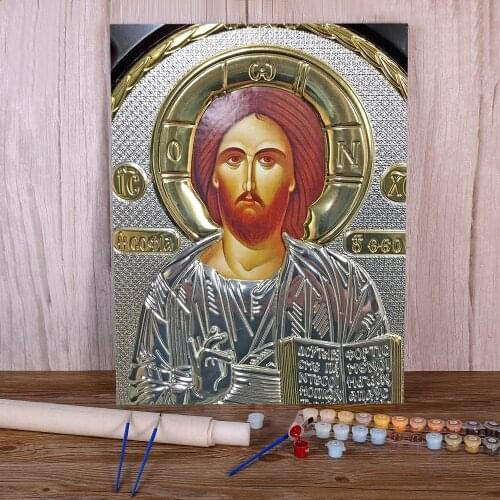 Region Orthodox Icon DIY Painting By Numbers Complete Kit Oil Paints 50*70 Canvas Pictures Home Decor For Children Wholesale
