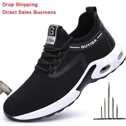 Indestructible Work Safety Shoes Men Sneakers Steel Toe Cap Work Shoes Boots light Breathable Puncture Resistant Direct Delivery