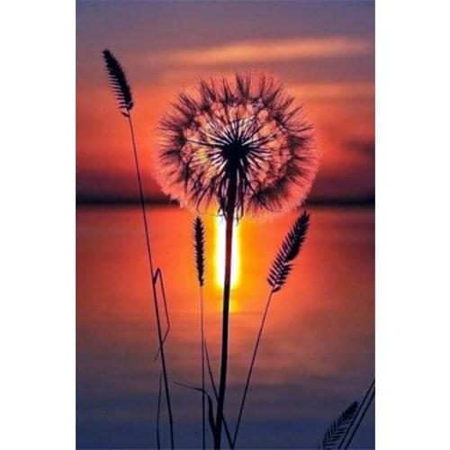 New 5d diyDiamond Embroidery Flowers Dandelion 5D DIY Diamond Painting Cross Stitch kits Rhinestone diamond mosaic