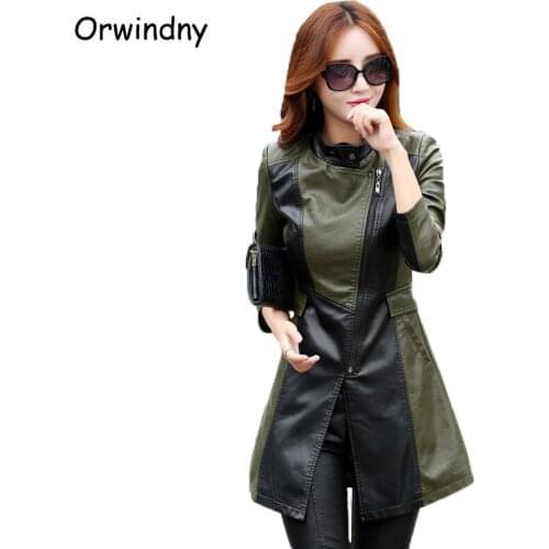 Женские модные кожаные куртки Orwindny China At AliExpress