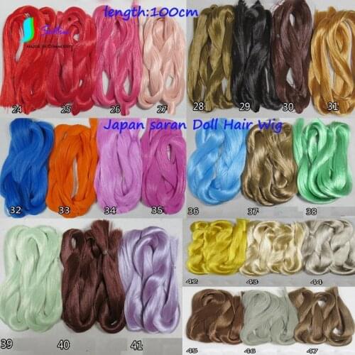 High Quality Japan Saran Length 100cm Candy Color Doll Hair Wig Accessories DIY Hand Toy Ob BJD Bitsu Azone Doll Soft Hair Wig