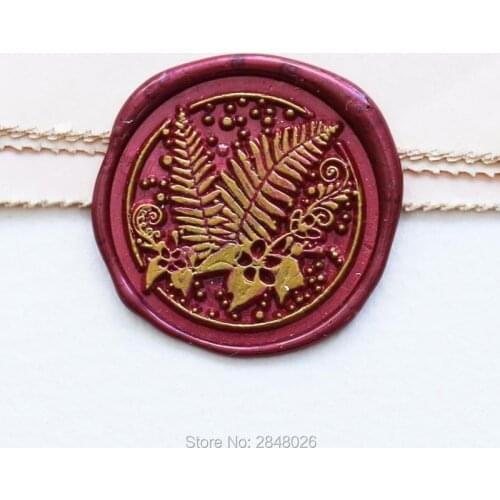 Fern leaf flower Seal Stamp,plant seal stamp,Party Wax Seal Stamp Kit, wedding invitation seals,gift packing party seal