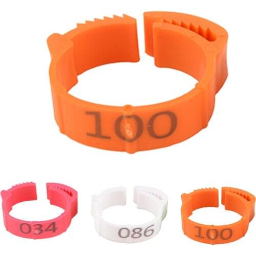 1-100 Numbers Poultry Leg Bands Bird Foot Rings for Pigeon Chicks Bantam Chicken Pack of 100