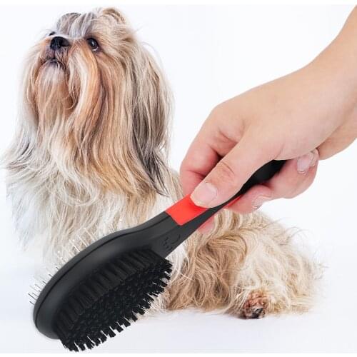 Pet Dog Grooming Comb Steel Double Sided Bath Brush Pet Hair Cleaning Massage Combs tool Pet Hair Remover Brush