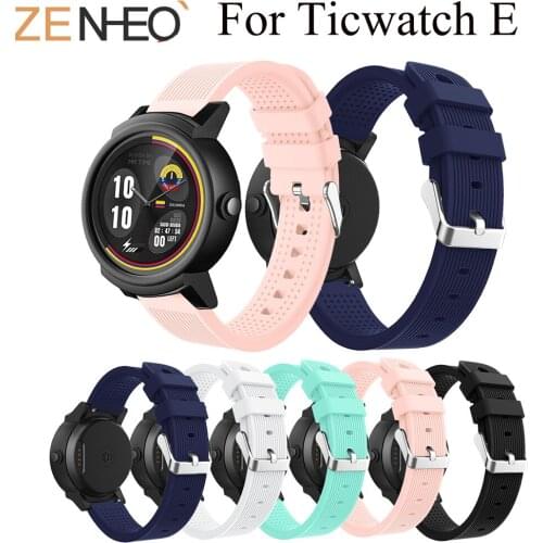 Watchband Silicone Rubber Bands Strap For Ticwatch E Replacement Bracelet Band For Ticwatch E Watch Strap Smart Accessories