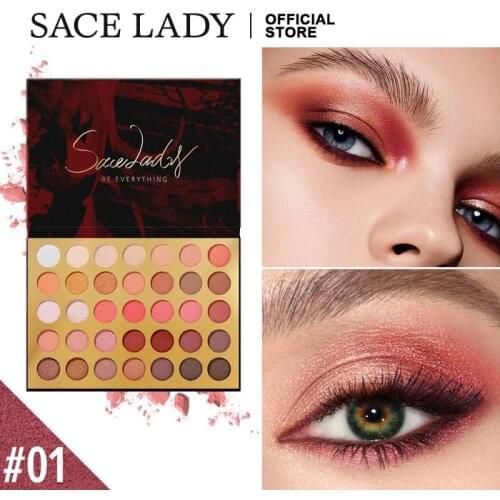 SACE LADY 35 Color Eyeshadow Palette Waterproof Matte Pearlescent Shimmer Easy To Color Long Lasting Eye Shadow Eye Makeup TSLM2