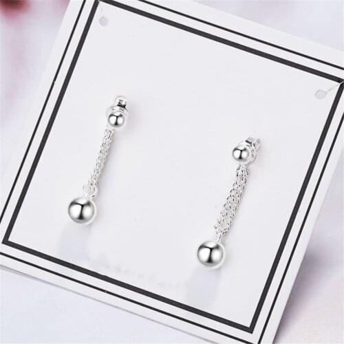 SHQIYAYI Chain Bead Drop Earrings Fashion Jewelry 925 Silver Korean Female Ladies High Quality Accessories 573