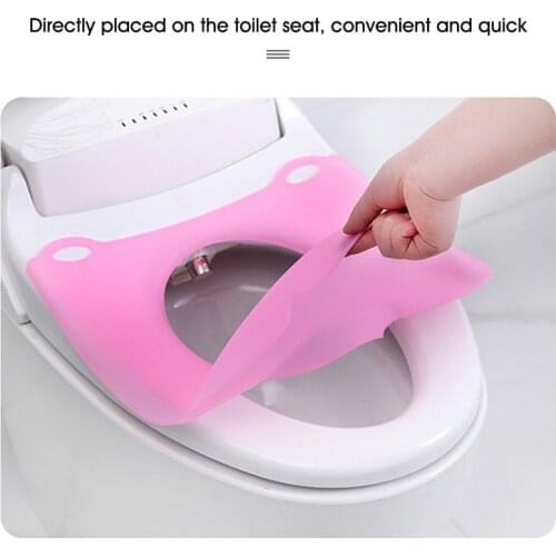 7*7*19cm Silicone Toilet Seat, Comfortable, Hypoallergenic, Portable and Reusable Waterproof and Moisture-proof Toilet Cover Set
