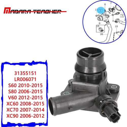 Coolant thermostat For Volvo V70 S80 S60 XC90 XC70 For Land Rover LR2 V60 B6 3.0 3.2 LR006071 31355151 New