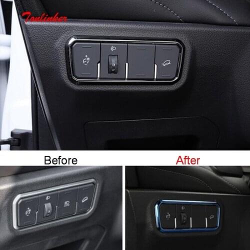 Tonlinker Interior Headlight Switch Control Cover sticker For Haval F7 2018-19 Car Styling 1PCS Stainless Steel Cover sticker