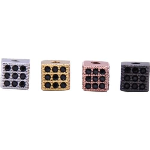 Unique Style Micro mosaic Zirconia square for Jewelry Making Supplies Bracelet Bead Women&men DIY Accessories Loose Wholesale