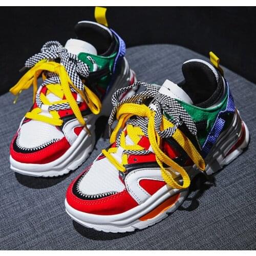 Women Running Shoes Woman Chunky Sneakers Ladies Colorful Trainers Black White Chaussure Femme shoes ST421