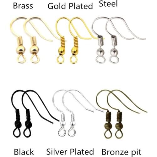 100pcs Stainless Steel Earring Hooks Gold Silver Plated Ear Wire Fittings Personalized DIY Earring Jewelry Making Accessories