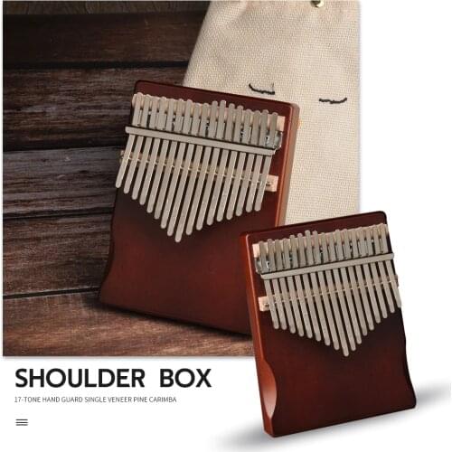 17 Keys Kalimba Musical Instrument Pine Wood Thumb Finger Piano African Sanza Mbira with Tuning Tool Sticker for Beginner Kids