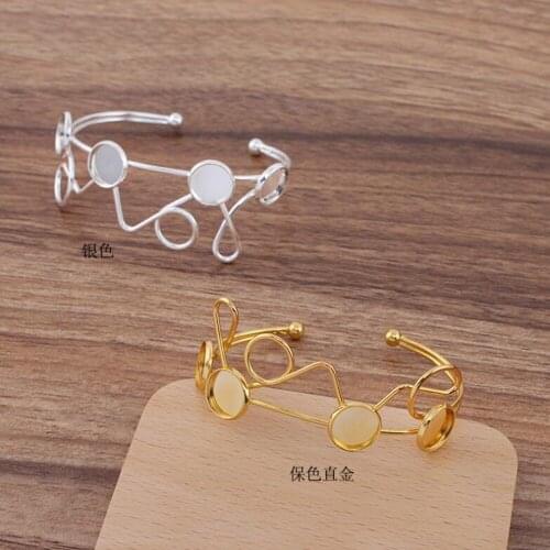 20pc into 12mm Love Wire Bangle Base Bracelet Blanks Tray Bezel Brass Cuff Bracelet Setting Cabochon Cameo