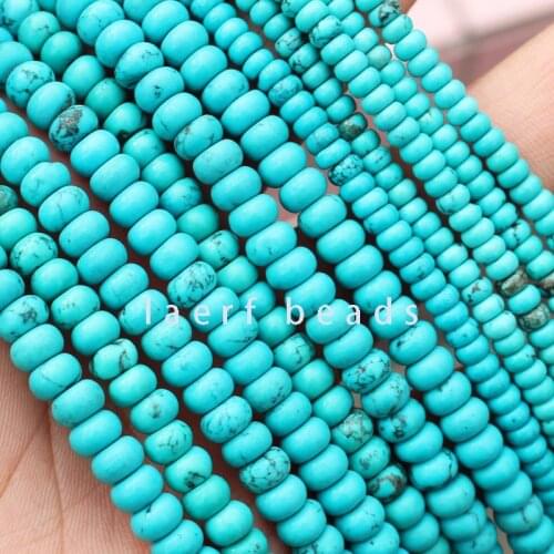 2x4mm 4x6mm Blue Turquoise Drum abacus beads Rondelle stone for jewelry making handmade necklace bracelet loose beads 15"