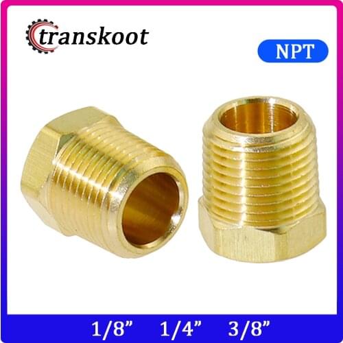 3220 2pcs Brass Hose Fitting Hex Reducer Bushing 1/4"x1/8" 3/8"x1/8" 3/8"x1/4" 1/2"x1/8" 1/2"x1/4" 1/2"x3/8" NPT Male to Female