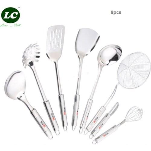 8PCS Cooking Tools Set stainless steel Kitchenware set Spatula Spoon Kitchen Utensils Shovel supplies SS#304