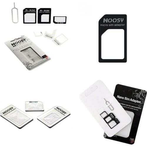Nano SIM Card Adapter 4in 1 Converter Kit to Micro/Standard for All Mobile Devices Tray with Eject Steel Pin Reversible Tool
