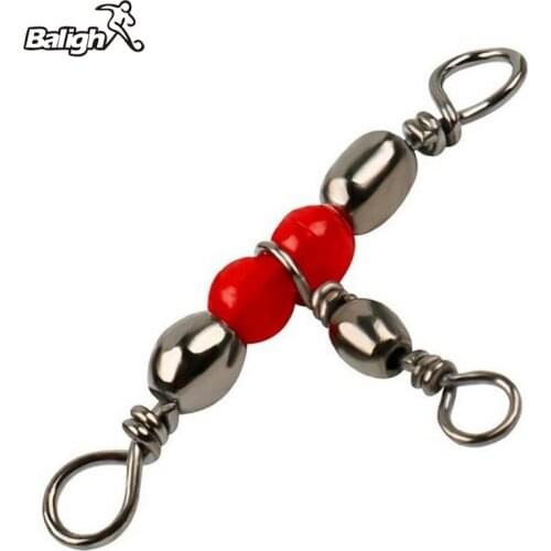 Balight 10/20/50Pcs 3 Way Brass Fishing Rolling Triple Barrel Spinning Swivel Bearing Connector Ring Fishing Tackle Accessory