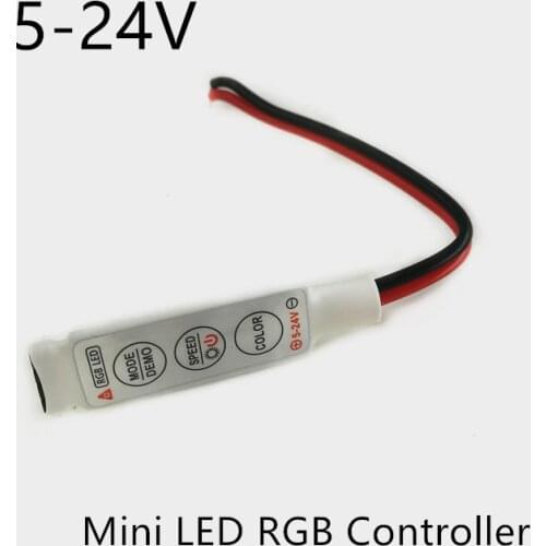 DC 5V-12V-24V 12A 3Keys Mini LED RGB Controller Dimmer Driver For RGB 5050/3528/2835/5730/5630/3014 SMD LED Strip Lights