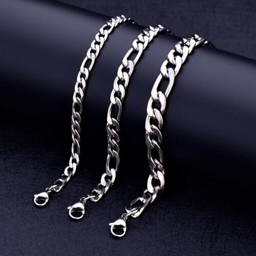 Hot Sale Stainless Steel NK 3:1 6MM 8MM 10MM Fegalo Chain Bracelet Length 20CM Fashion Mens Jewelry Christmas Gift
