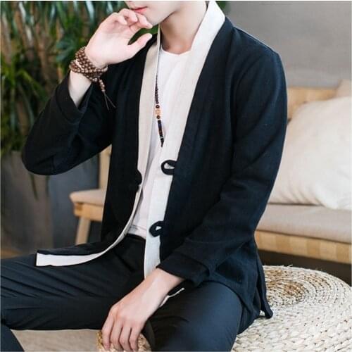 Kimono Men Japanese Kimono Traditional male kimono cardigan men harajuku streetwear samurai costume yukata male haori obi DD001