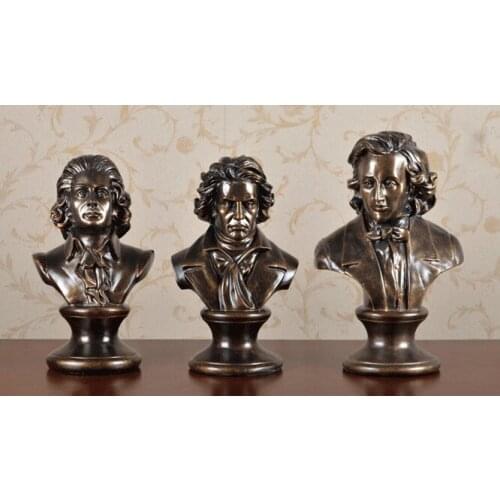 Creative piano decoration by Beethoven American musicians head figurines mozart chopin Decoration Musician profile picture home