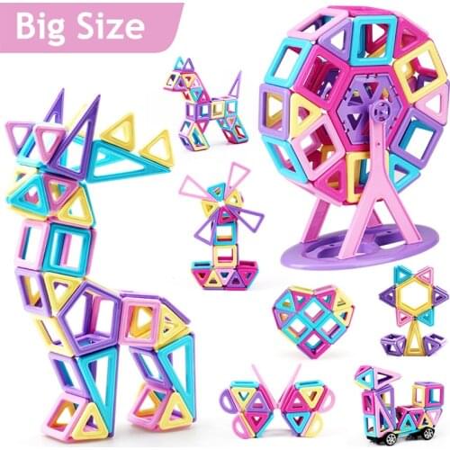 New Big Size Magnetic Building Blocks Magnetic Designer Model Building Bricks Construction Educational Toys for Children Gifts