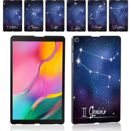 Fashion Case for Samsung Galaxy Tab A 10.1 2019 T510/T515 Constellation Pattern Plastic Tablet Hard Shell Cover + Free Stylus