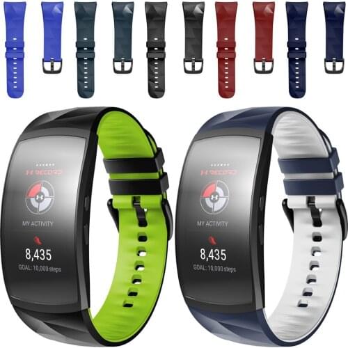 Men Cool Replacement Strap For Samsung Gear Fit 2 /Fit 2 Pro Silicone Watchband High Quality Color Matching Strap L/S 20 MM
