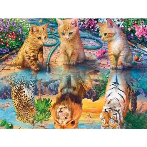 Animal Cat DIY 11CT Cross Stitch Embroidery Kits Craft Needlework Set Cotton Thread Printed Canvas New Design For Living Room