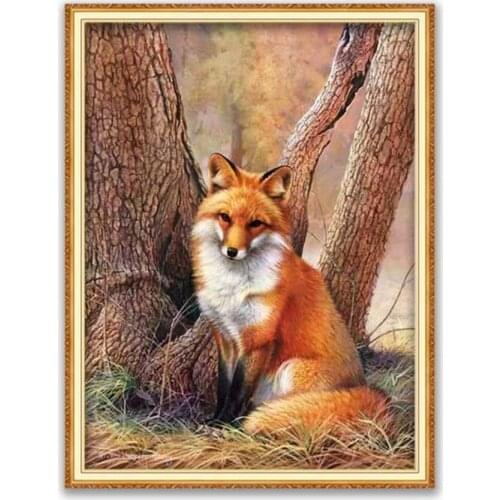 Animal Fox DIY 11CT Cross Stitch Embroidery Kits Needlework Craft Set Cotton Thread Printed Canvas Home Decoration New Design