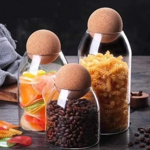 Cork Lid 3 Piece Glass Jar Set