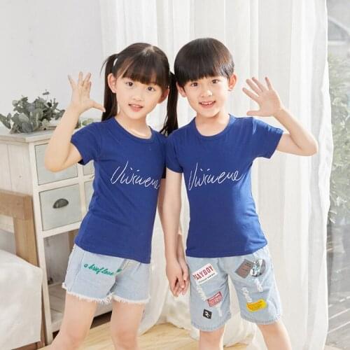 2021 New Fashion Cute Boys Clothes Cotton O-neck Ventilation Short Sleeve Cartoon Girls Clothes Kids Summer Clothes T-Shirts