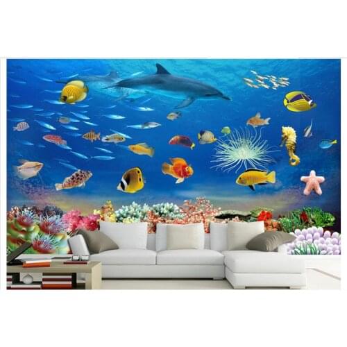 Custom mural 3D non-woven wallpaper Underwater world dream children room mural background wall paper kids room home