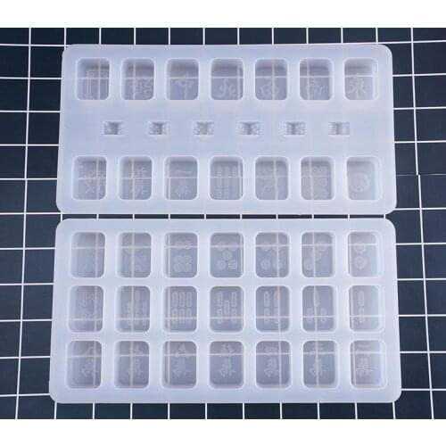 Clear/Pink Mahjong Shape Jelly Candy Chocolate Soap Mould Decorating Tool Cake Mold Cake Tool Home Decor