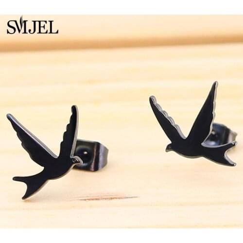 SMJEL Tiny Animal Bird Stud Earrings for Men Women Fashion Dove Jewelry 2018 Acessorios Hypoallergenic Earrings Wholesale