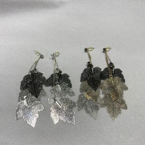 Big mable leaf drop earring fashion women jewelry free shipping copper