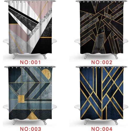 2018 Vintage Geometric Shower Curtains Polyester Fabric Bathroom Home Decoration Waterproof Print Shower Curtains Bathroom Decor