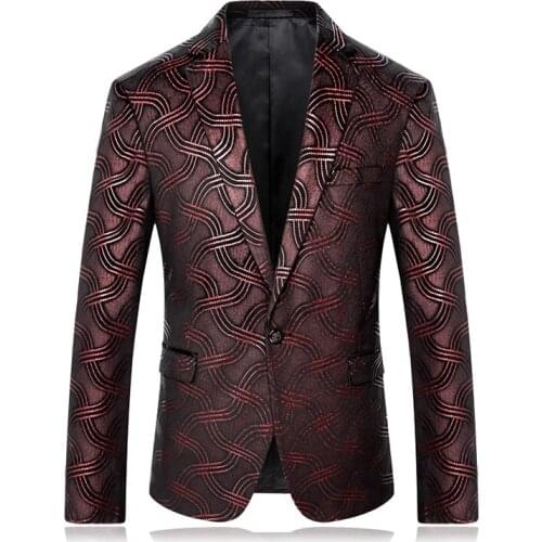 High Quality Mens Blazer Jackets Fashion Wedding Banquet stripe Suit jacket Men Slim Elegant male Tops Size