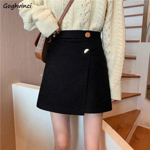 Skirts Women Black Irregular Sexy Girl Fashion Preppy Clothing Leisure Retro All-match Chic Simple Streetwear Ulzzang Korean New