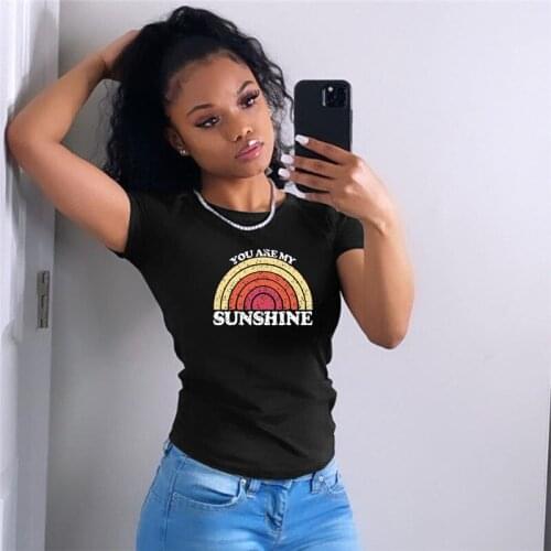 All Black O Neck Short Sleeve T Shirt Sexy Tight Club Party Lady Fashion Top High Street Lady Fashion T Shirt