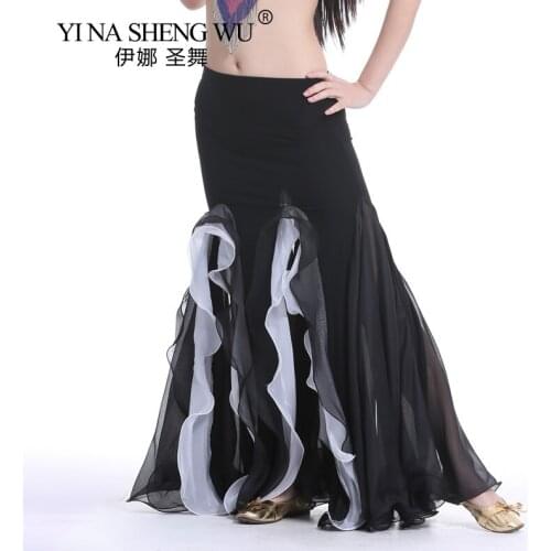 New Split Belly Dance Skirt Women Sexy Belly Dance Clothes Skirt Belly Dance Profession Performance Skirt Lady Dance Long Skirt