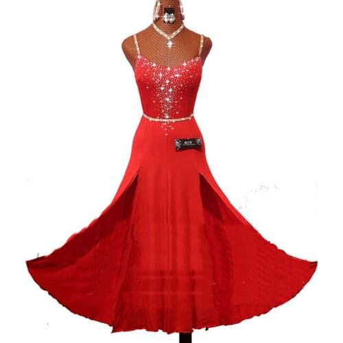 New Latin Dance Dress For Women Red Lace Stage Perform Cha cha Rumba Samba Practice Exercise Fitness Clothes Free Ship DW1118