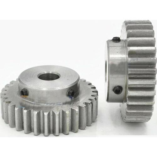1.5 Modulus 30 Teeth Bore 8mm Spur Gear 45# Steel Module 1.5 Motor Metal Gear Wheel Top Screw