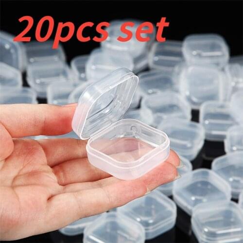10/20Pcs Set Jewelry Storage Small Box Multi-function Sundries Storage Transparent Ins Ring Hairpin Hair Rope Necklace Bracelet