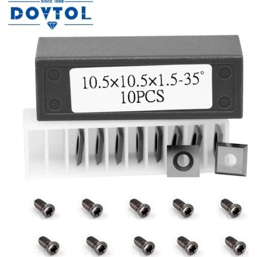 10.5mm Square Carbide Replacement Cutter Inserts for Woodworking Fits Spiral Helical Planer Cutter Head or Turning Tipped 10pcs