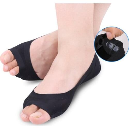 2pcs Hot High Heels Sandal Invisible Half Open New Design Socks Ultra-thin Shallow Mouth Open Toe Socks Womens Massage Z33301